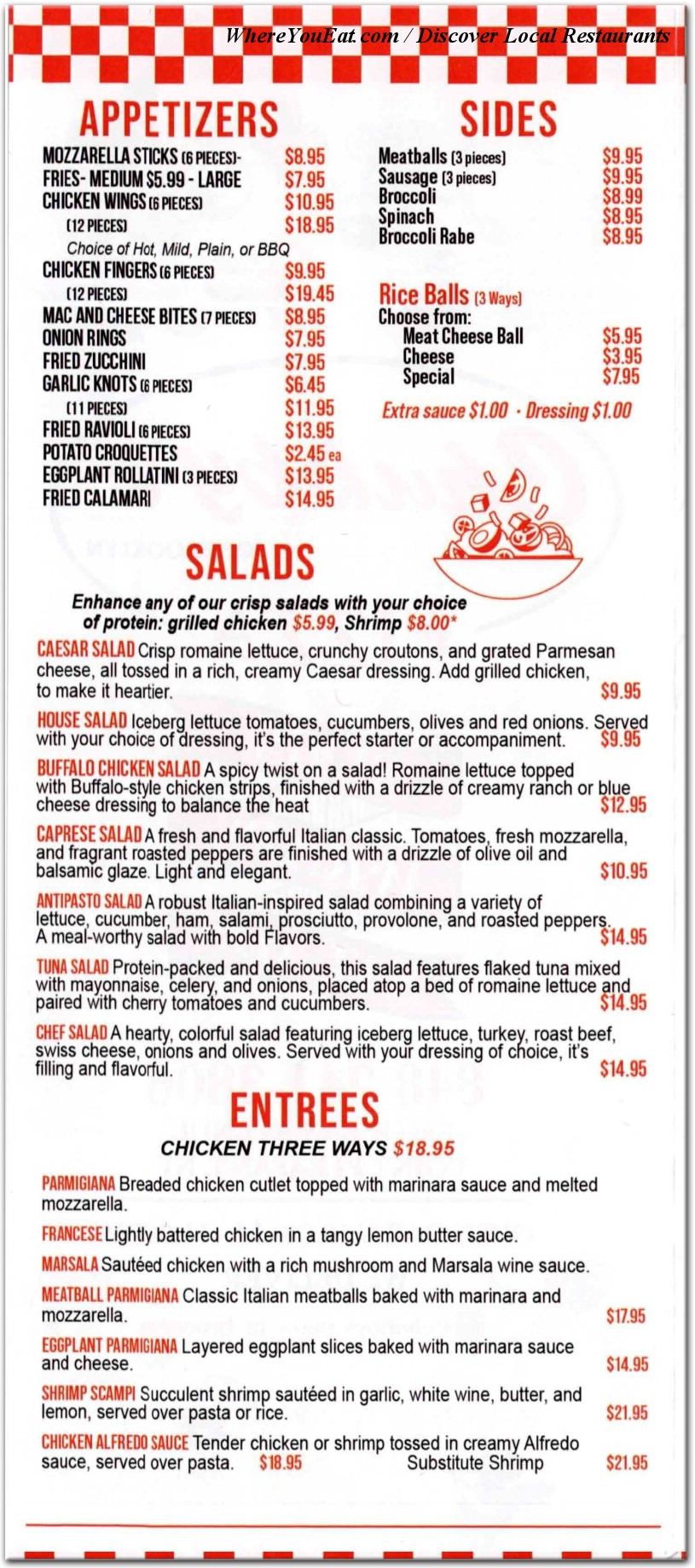 Chubby's Pizza of Brooklyn Menu