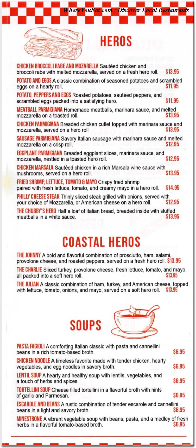 Chubby's Pizza of Brooklyn Menu